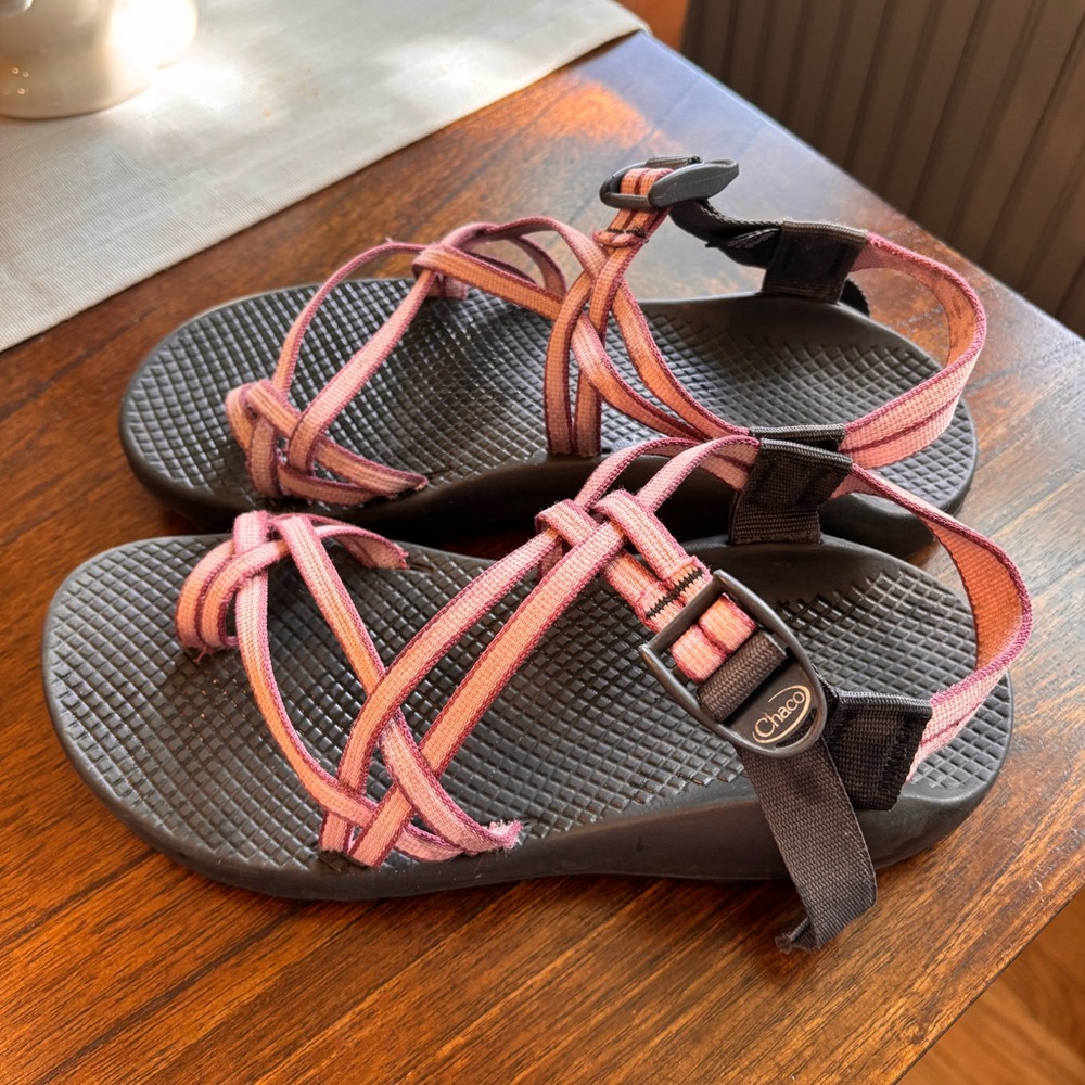 Chaco ZX2 Pink/Purple Duel Strap Sandals - Picture 2 of 6
